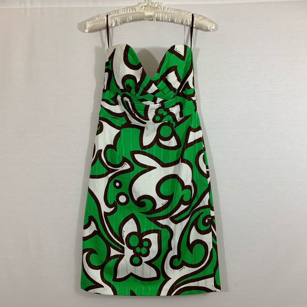 MillG: Green And Brown Patterned Mini Dress